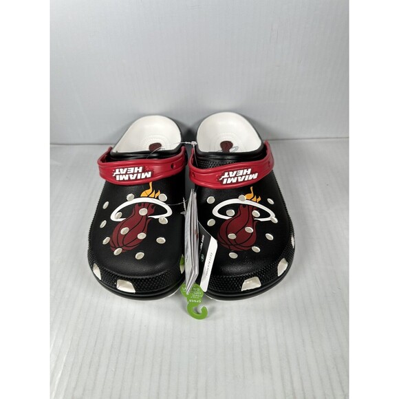 Crocs NBA Miami Heat Classic Clogs Mens Size 10 208861-001 Basketball NEW - Picture 2 of 7